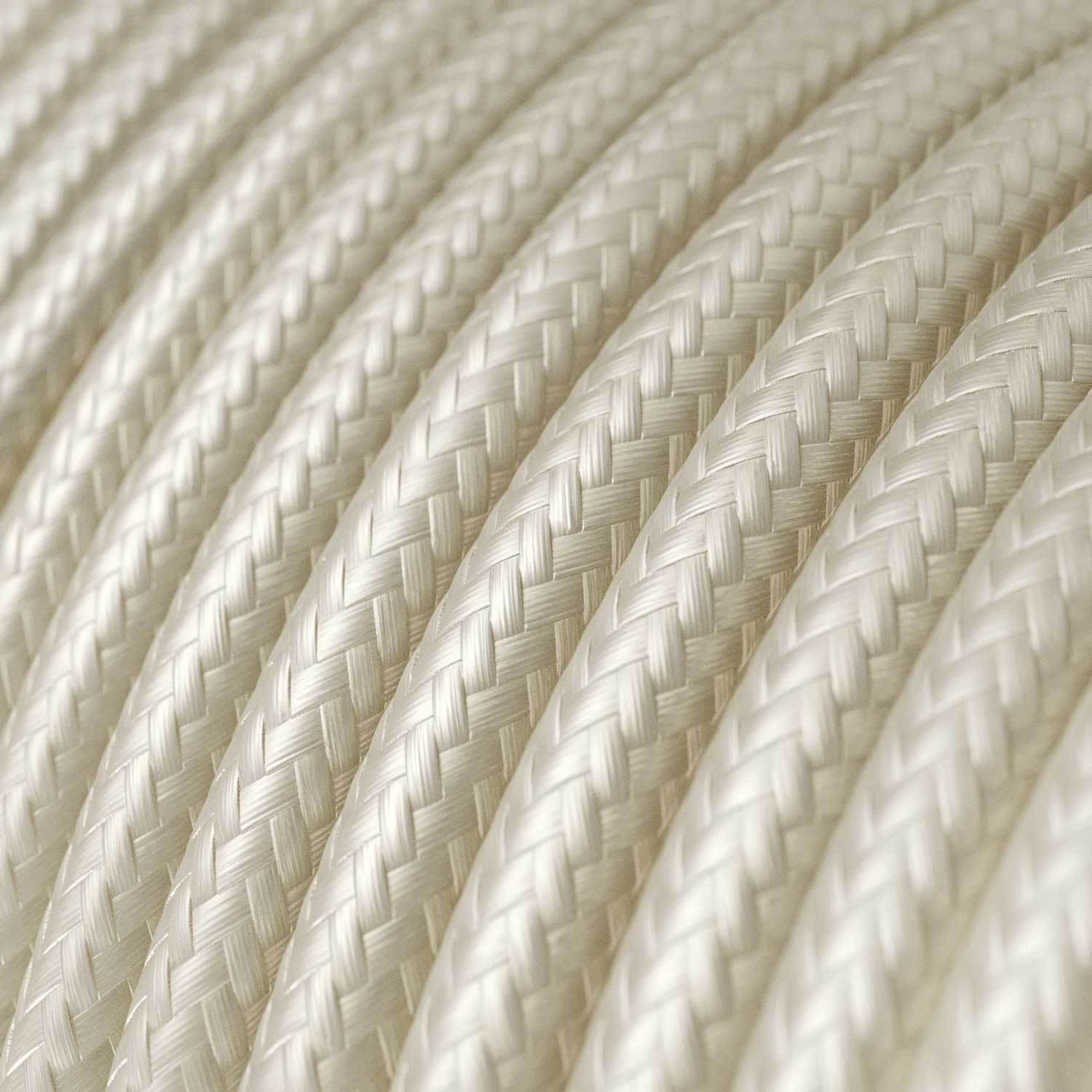 Cable eléctrico redondo en bobina de 45.72 mts (150 pies) RM00 Efecto Seda Marfil - Homologado UL