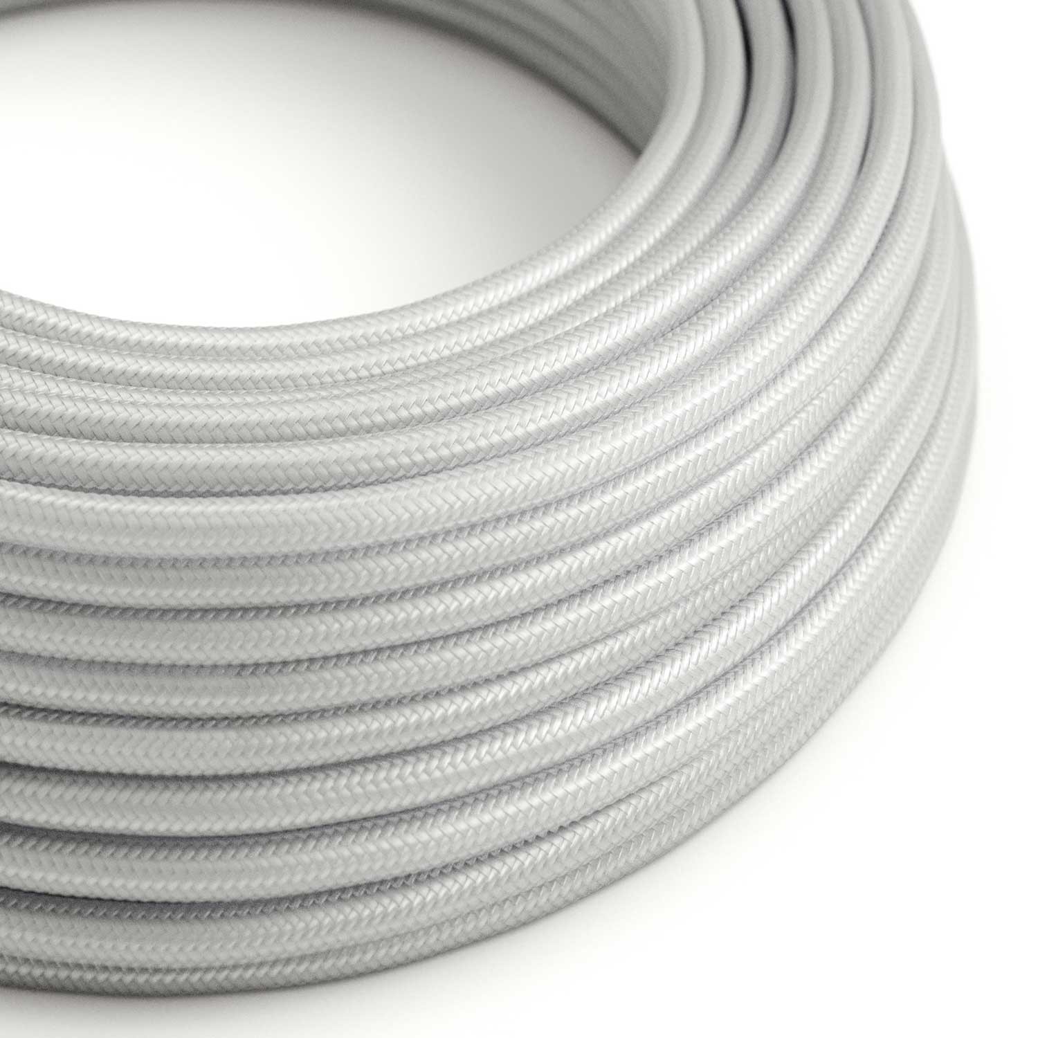 Cable eléctrico redondo en bobina de 45.72 mts (150 pies) RM02 Efecto Seda Plateado - Homologado UL