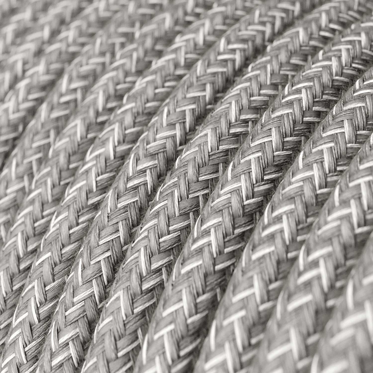 Round Electric Cable 150 ft (45,72 m) coil RN02 Grey Natural Linen - UL listed