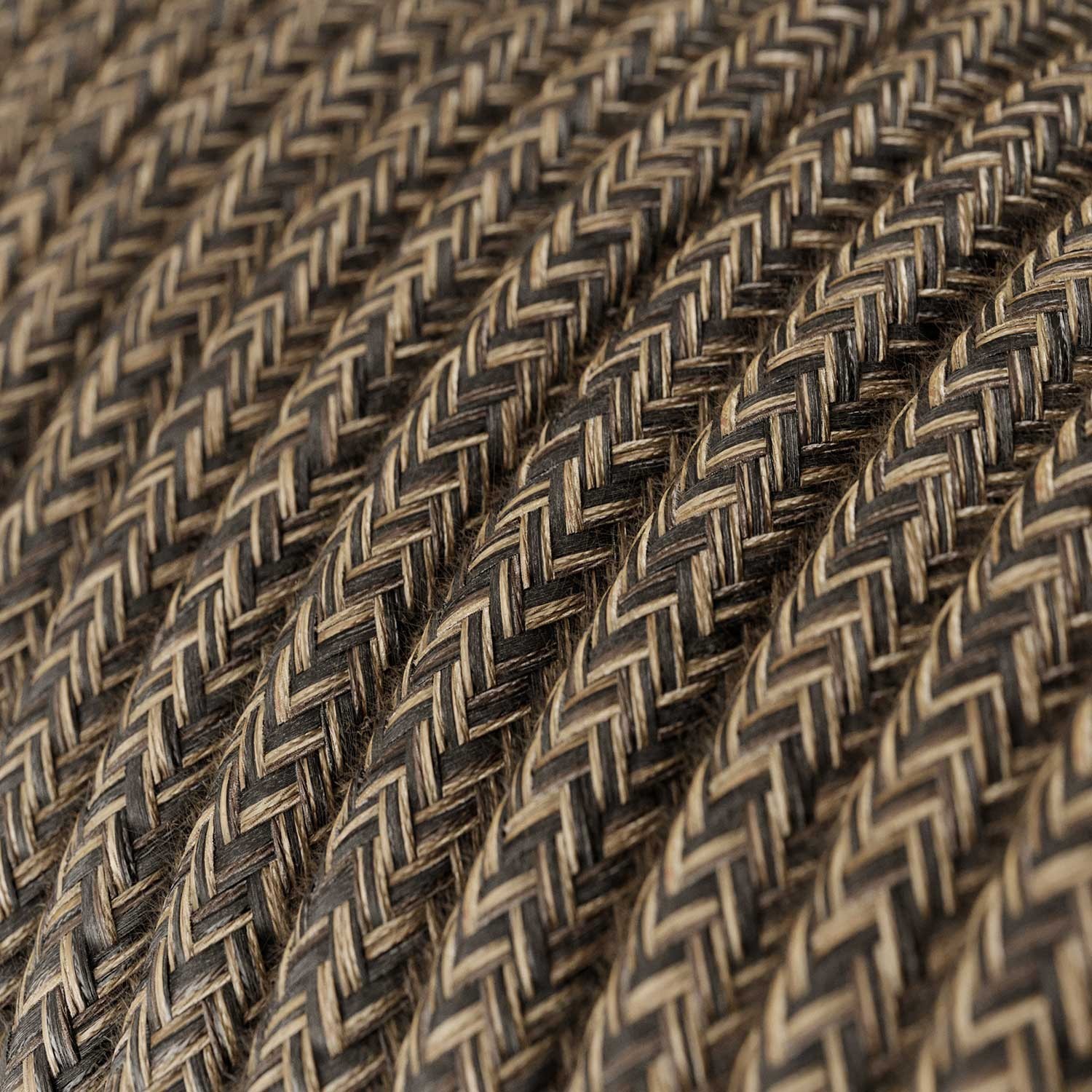 Round Electric Cable 150 ft (45,72 m) coil RN04 Brown Natural Linen - UL listed
