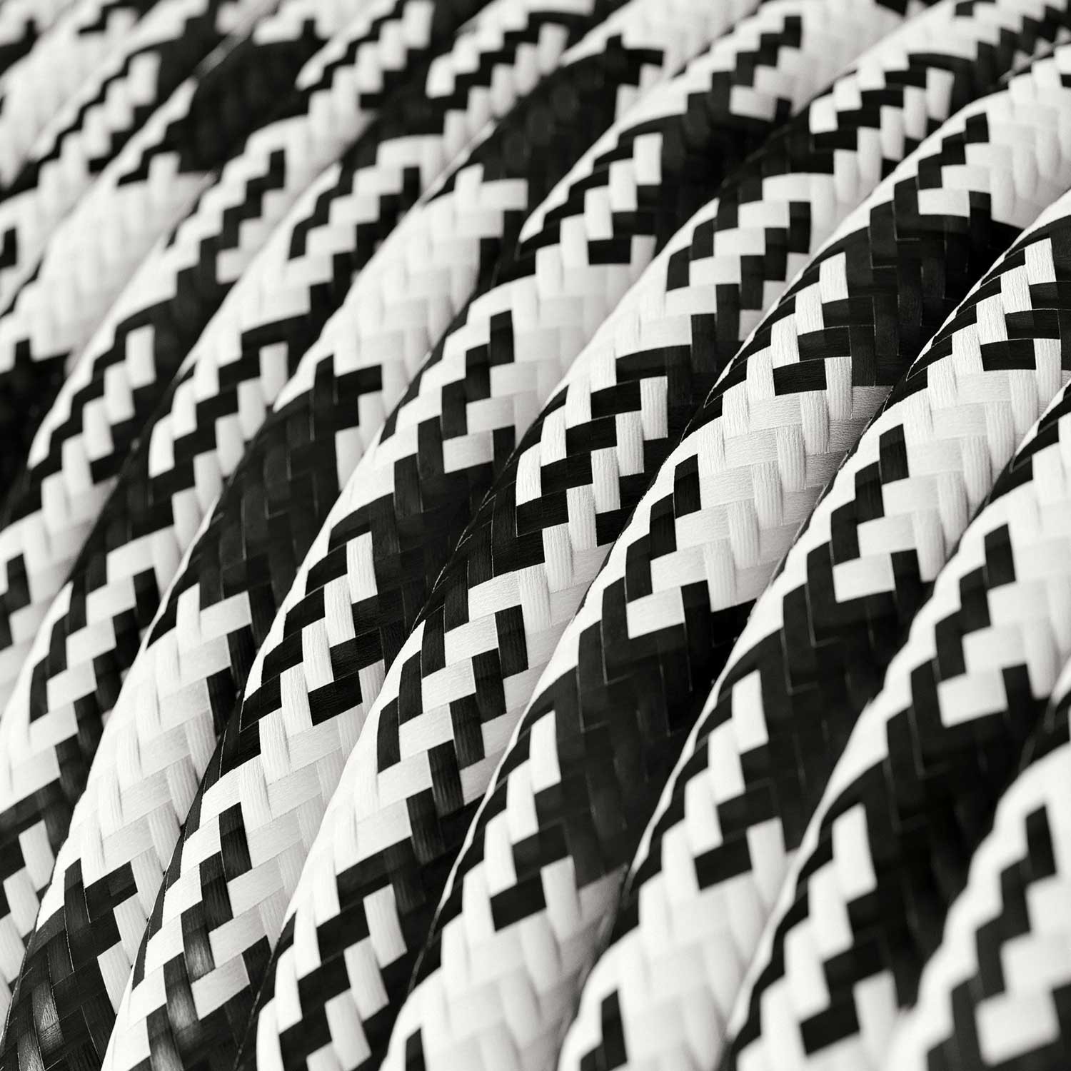 Cable eléctrico redondo en bobina de 45.72 mts (150 pies) RP04 Efecto Seda Bicolor Negro - Homologado UL