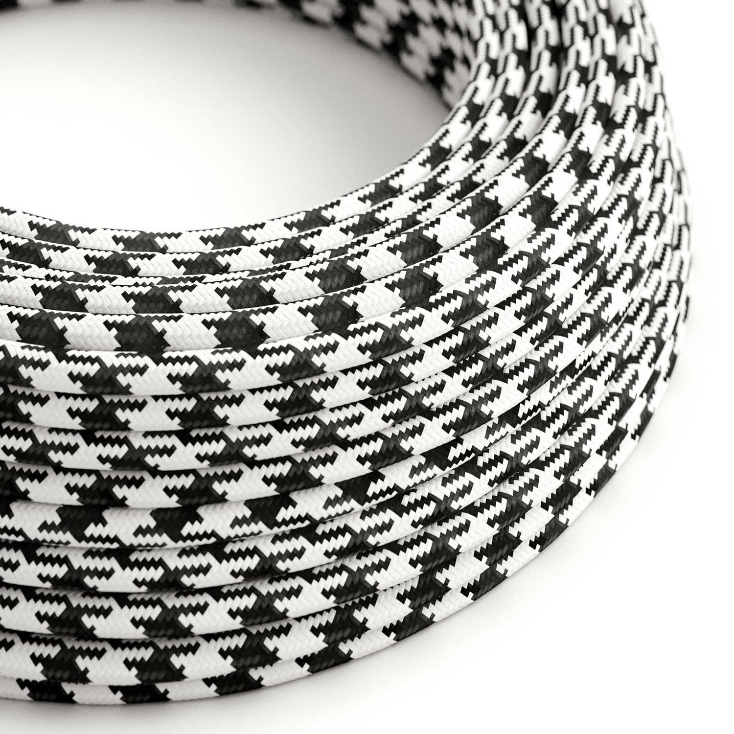 Cable eléctrico redondo en bobina de 45.72 mts (150 pies) RP04 Efecto Seda Bicolor Negro - Homologado UL