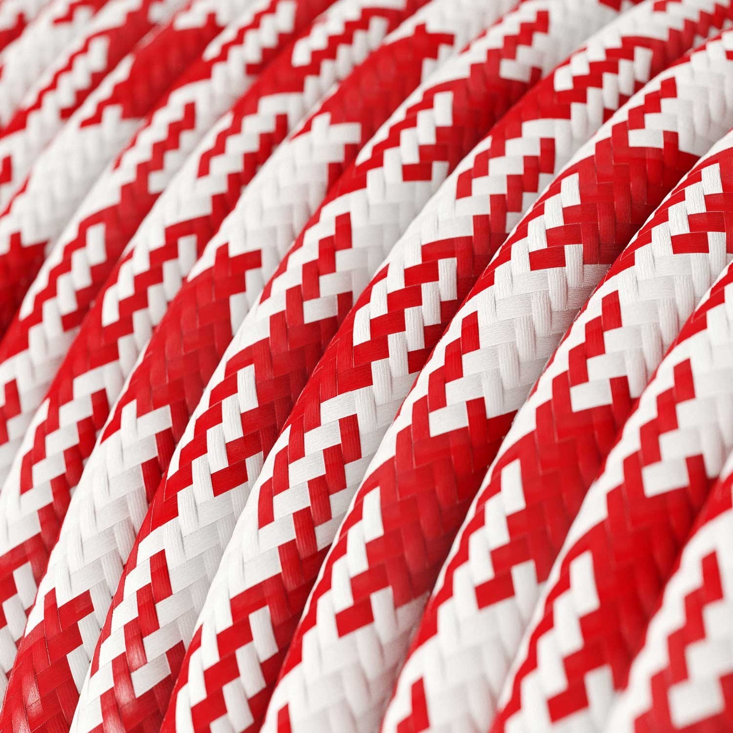 Cable eléctrico redondo en bobina de 45.72 mts (150 pies) RP09 Efecto Seda Bicolor Rojo - Homologado UL