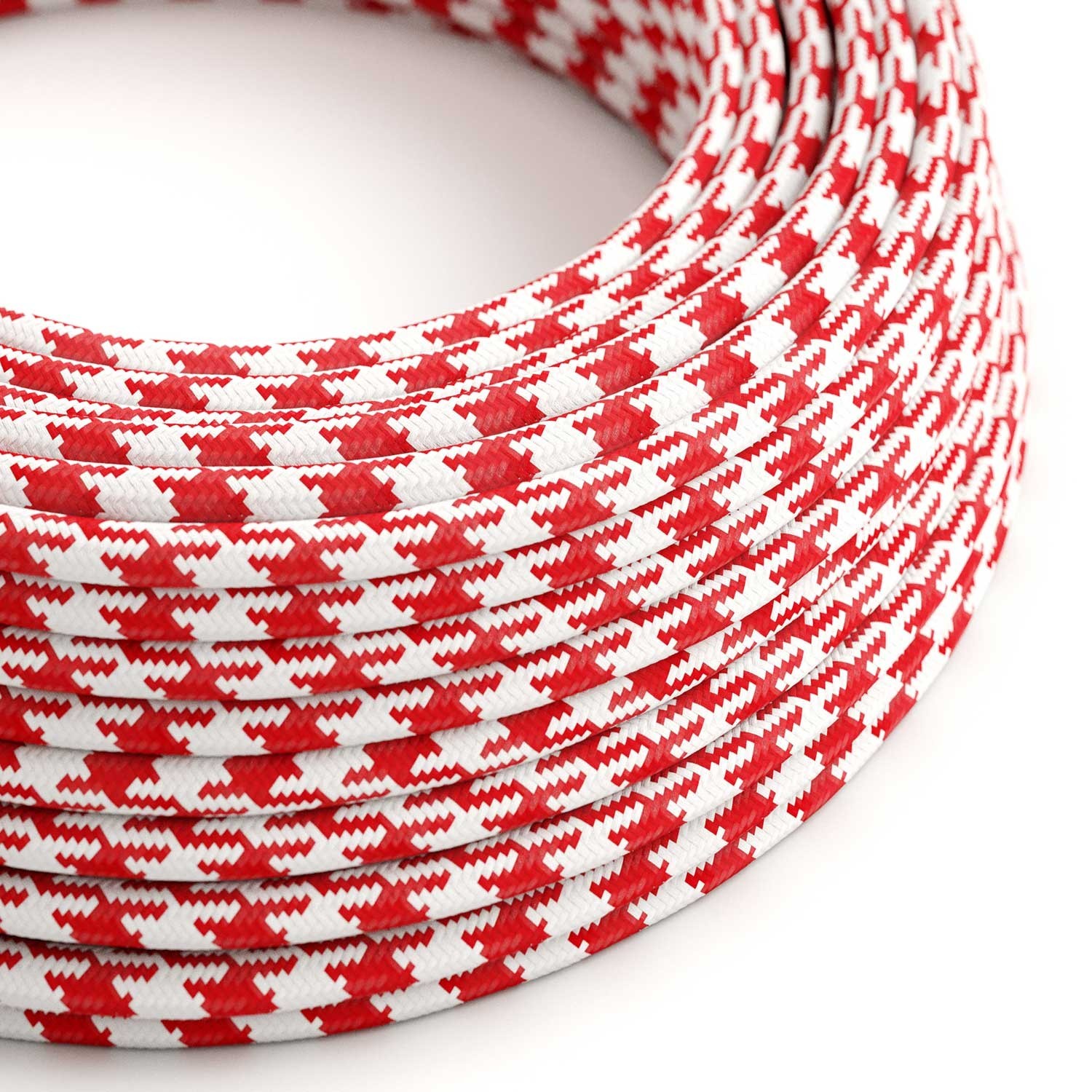 Cable eléctrico redondo en bobina de 45.72 mts (150 pies) RP09 Efecto Seda Bicolor Rojo - Homologado UL