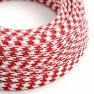 Cable eléctrico redondo en bobina de 45.72 mts (150 pies) RP09 Efecto Seda Bicolor Rojo - Homologado UL