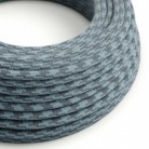 Cable eléctrico redondo en bobina de 45.72 mts (150 pies) RP25 Algodón Bicolor Gris Piedra y Océano - Homologado UL