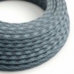 Cable eléctrico redondo en bobina de 45.72 mts (150 pies) RP25 Algodón Bicolor Gris Piedra y Océano - Homologado UL