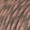 Cable eléctrico redondo en bobina de 45.72 mts (150 pies) RP26 Algodón Bicolor Rosa Viejo y Gris - Homologado UL