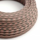 Cable eléctrico redondo en bobina de 45.72 mts (150 pies) RP26 Algodón Bicolor Rosa Viejo y Gris - Homologado UL