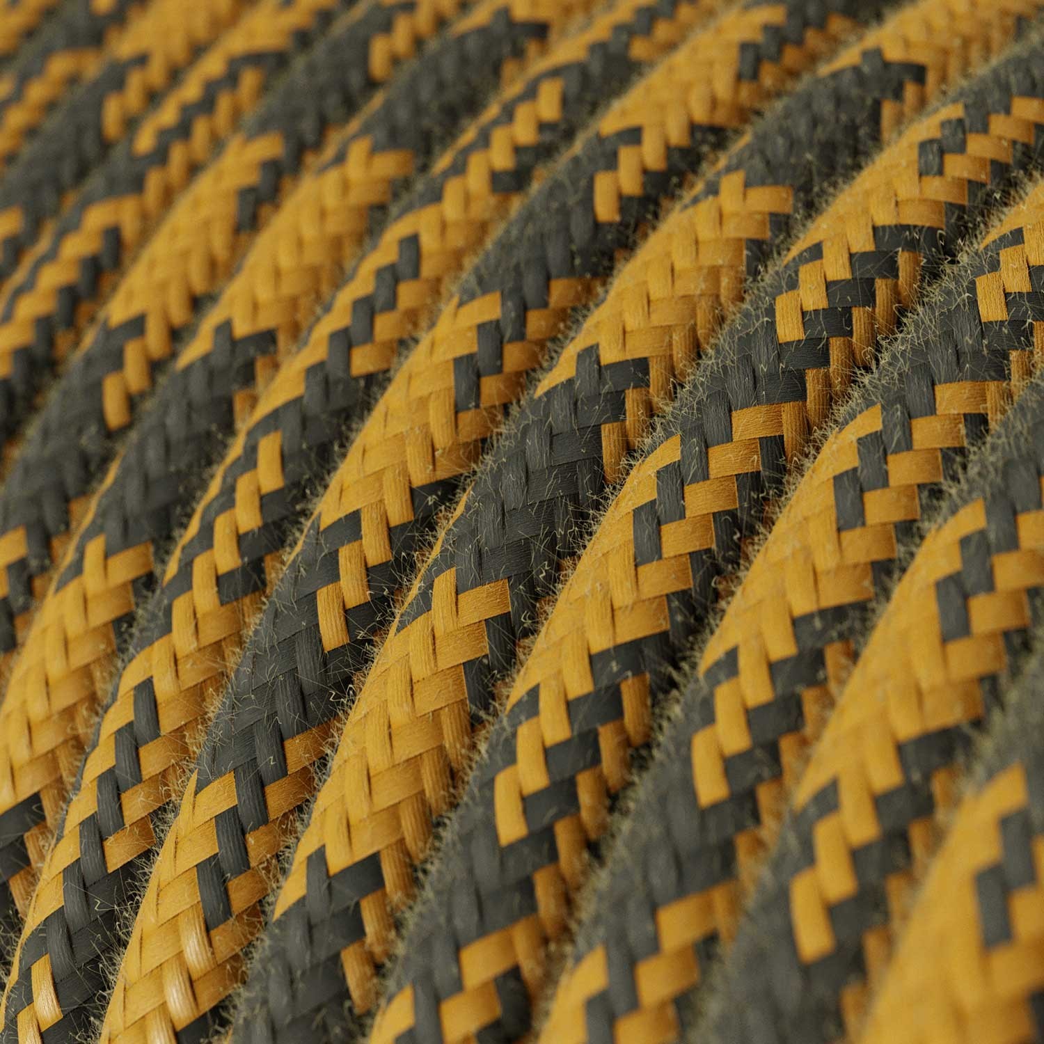 Cable eléctrico redondo en bobina de 45.72 mts (150 pies) RP27 Algodón Bicolor Miel Dorado y Antracita - Homologado UL