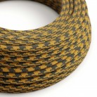 Cable eléctrico redondo en bobina de 45.72 mts (150 pies) RP27 Algodón Bicolor Miel Dorado y Antracita - Homologado UL