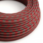 Cable eléctrico redondo en bobina de 45.72 mts (150 pies) RP28 Algodón Bicolor Rojo Fuego y Gris - Homologado UL