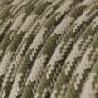 Cable eléctrico redondo en bobina de 45.72 mts (150 pies) RP30 Algodón Bicolor Verde Tomillo y Gris pardo - Homologado UL