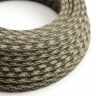 Cable eléctrico redondo en bobina de 45.72 mts (150 pies) RP30 Algodón Bicolor Verde Tomillo y Gris pardo - Homologado UL