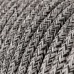 Round Electric Cable 150 ft (45,72 m) coil RS81 Glittering Black Onyx Cotton and Natural Linen - UL listed