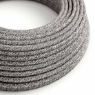 Cable eléctrico redondo en bobina de 45.72 mts (150 pies) RS81 Algodón y Lino Natural Negro Glitter - Homologado UL