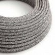 Round Electric Cable 150 ft (45,72 m) coil RS81 Glittering Black Onyx Cotton and Natural Linen - UL listed