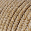 Cable eléctrico redondo en bobina de 45.72 mts (150 pies) RS82 Algodón y Lino Natural Marrón Glitter - Homologado UL