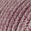 Cable eléctrico redondo en bobina de 45.72 mts (150 pies) RS83 Algodón y Lino Natural Rojo Glitter - Homologado UL