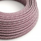Cable eléctrico redondo en bobina de 45.72 mts (150 pies) RS83 Algodón y Lino Natural Rojo Glitter - Homologado UL