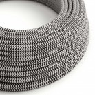 Cable eléctrico redondo en bobina de 45.72 mts (150 pies) RZ04 Efecto Seda ZigZag Negro - Homologado UL
