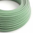 Cable eléctrico redondo en bobina de 45.72 mts (150 pies) RZ06 Efecto Seda ZigZag Verde - Homologado UL