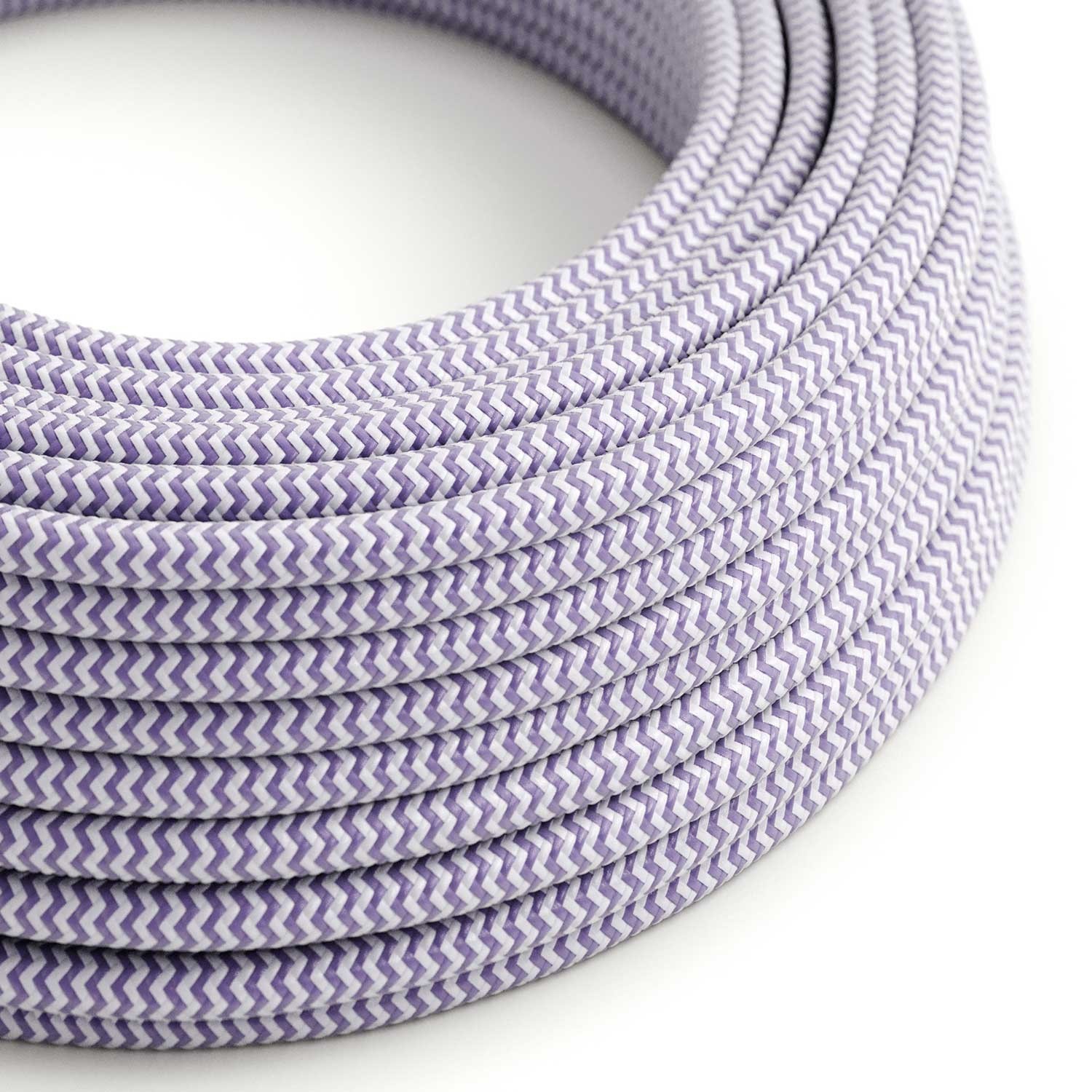Cable eléctrico redondo en bobina de 45.72 mts (150 pies) RZ07 Efecto Seda ZigZag Lila - Homologado UL
