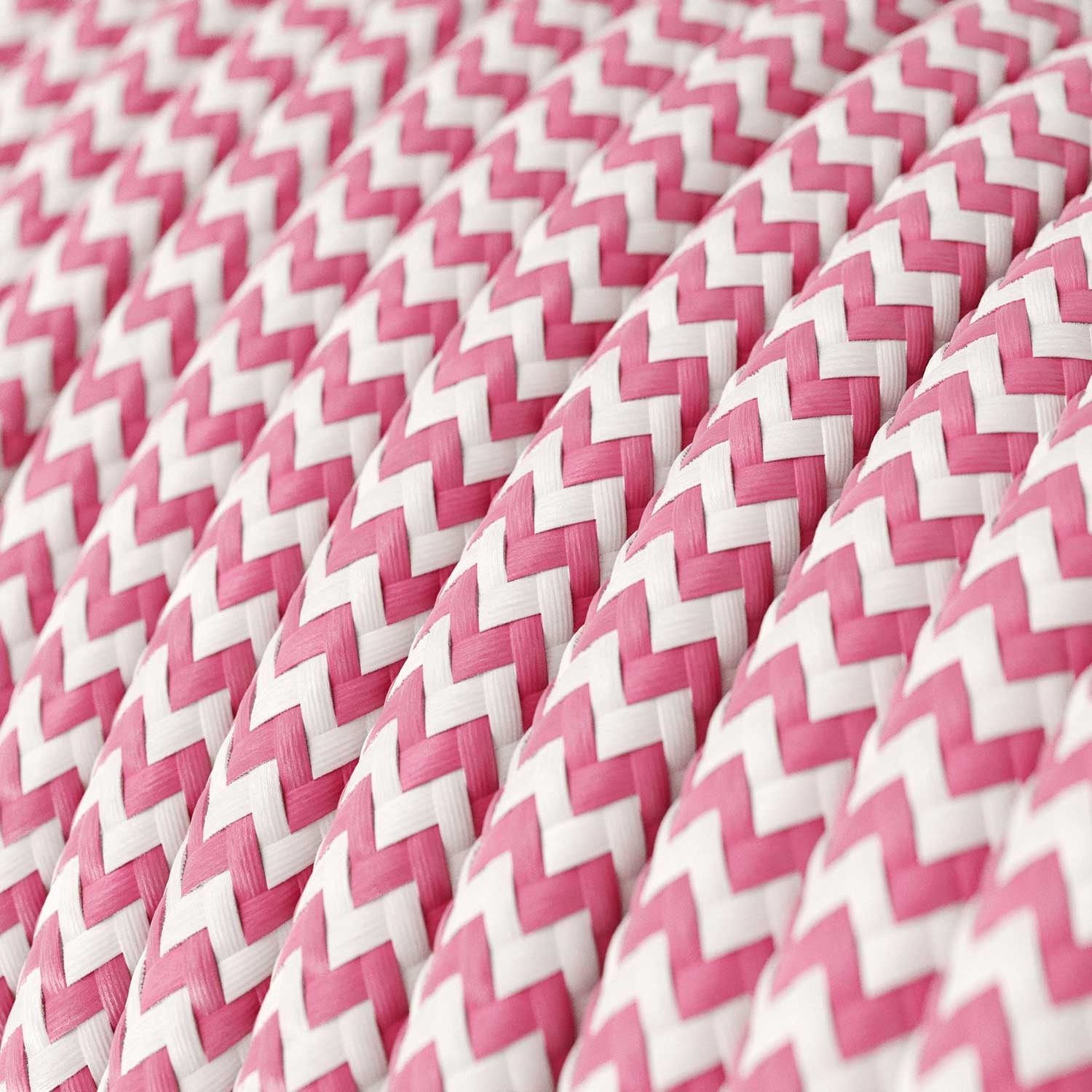 Cable eléctrico redondo en bobina de 45.72 mts (150 pies) RZ08 Efecto Seda ZigZag Fuchsia - Homologado UL