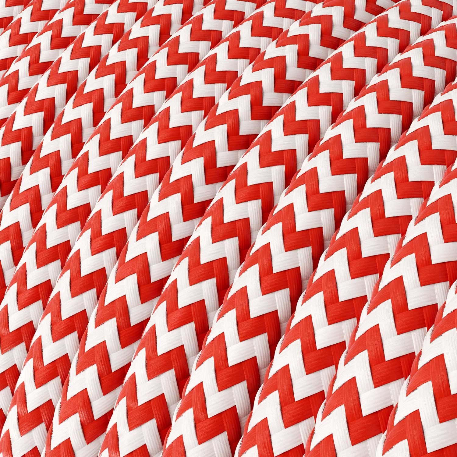 Cable eléctrico redondo en bobina de 45.72 mts (150 pies) RZ09 Efecto Seda ZigZag Rojo - Homologado UL