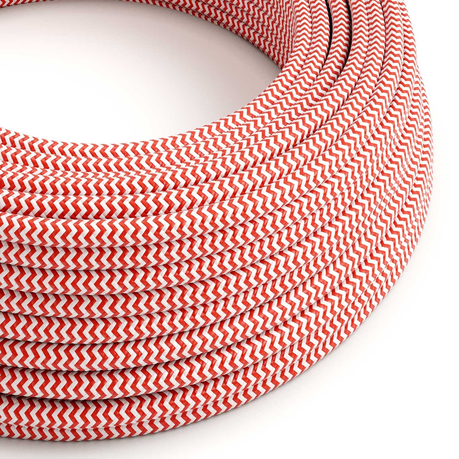 Cable eléctrico redondo en bobina de 45.72 mts (150 pies) RZ09 Efecto Seda ZigZag Rojo - Homologado UL