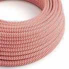 Cable eléctrico redondo en bobina de 45.72 mts (150 pies) RZ09 Efecto Seda ZigZag Rojo - Homologado UL