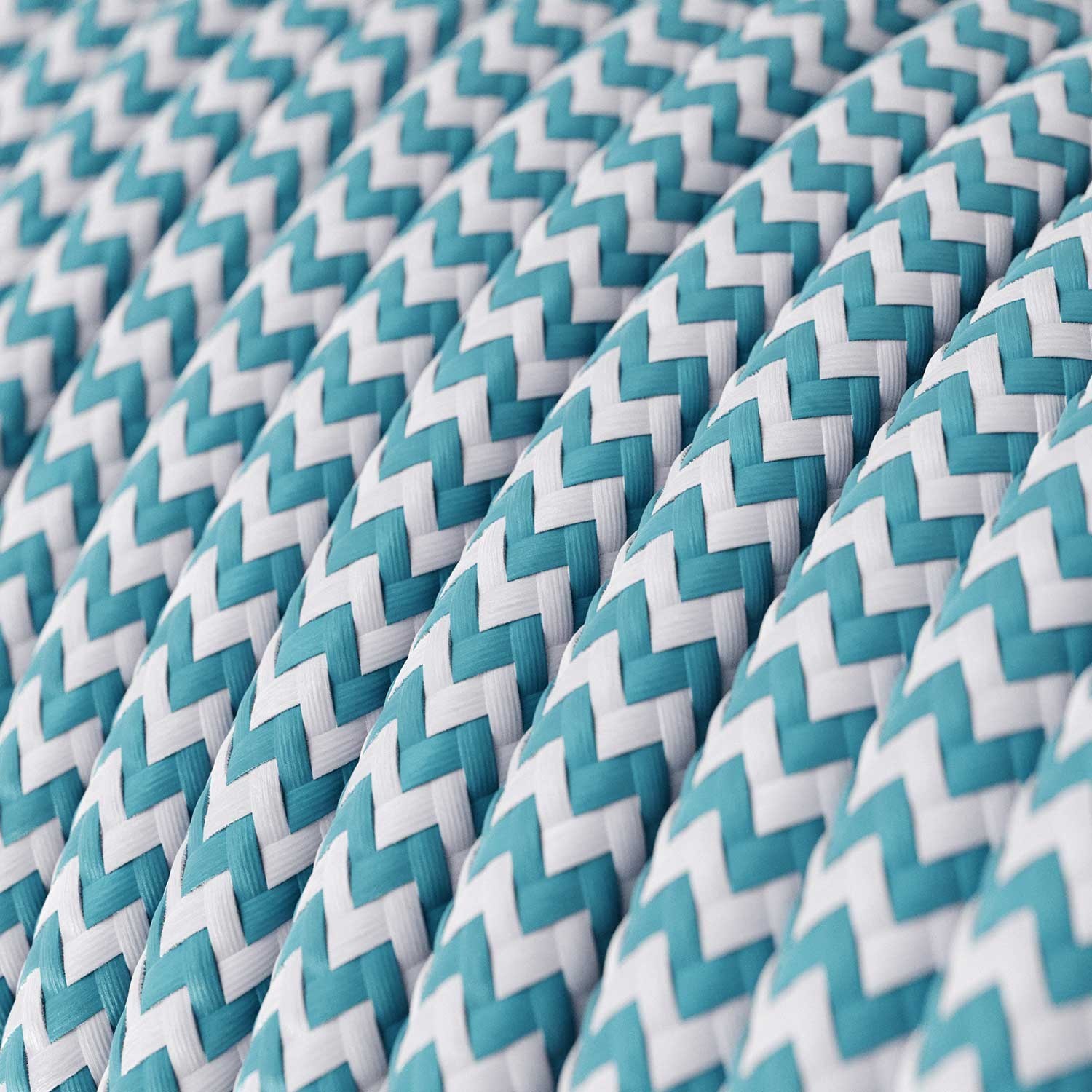 Round Electric Cable 150 ft (45,72 m) coil RZ11 ZigZag Cyan Rayon - UL listed