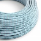 Cable eléctrico redondo en bobina de 45.72 mts (150 pies) RZ11 Efecto Seda ZigZag Cian - Homologado UL