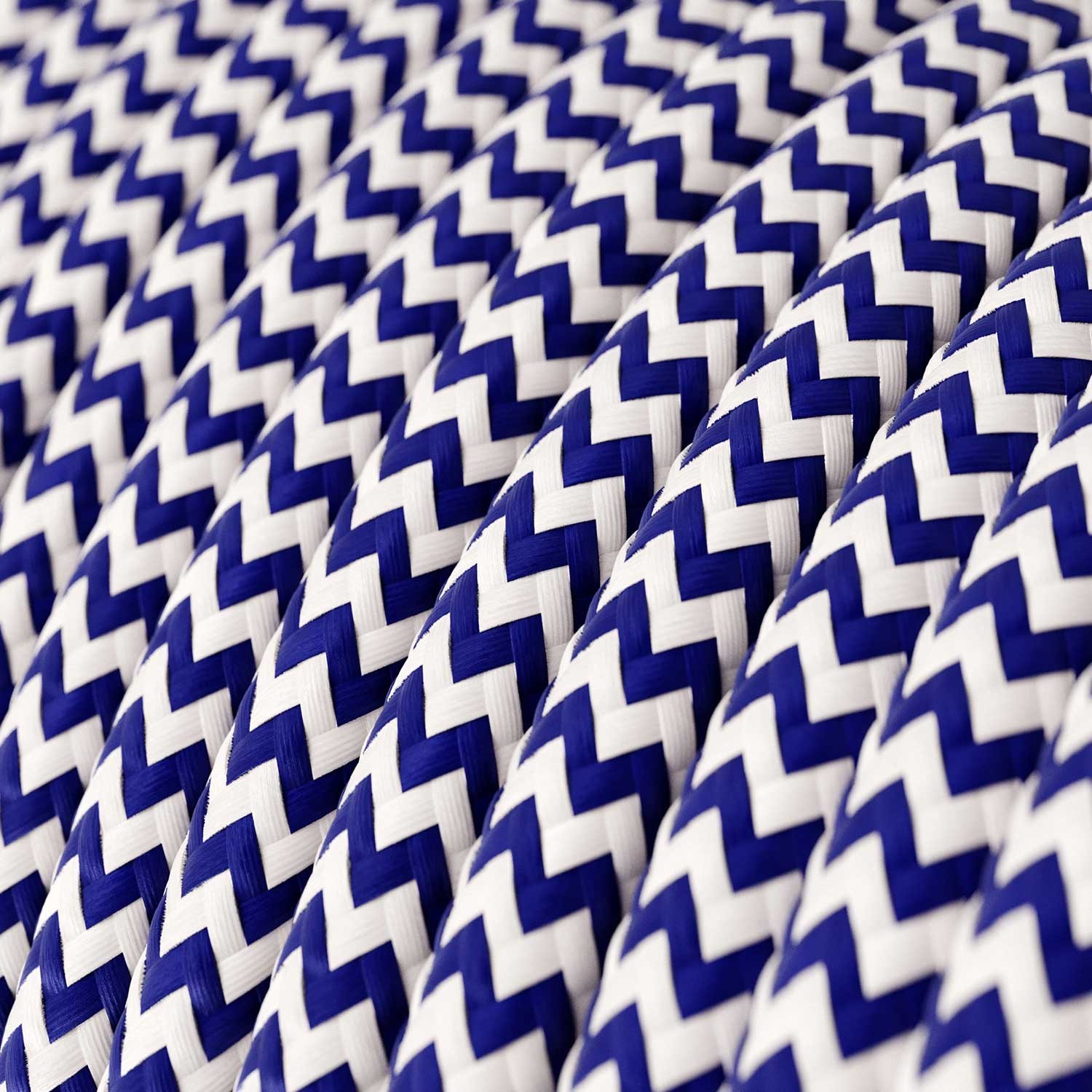 Cable eléctrico redondo en bobina de 45.72 mts (150 pies) RZ12 Efecto Seda ZigZag Azul - Homologado UL