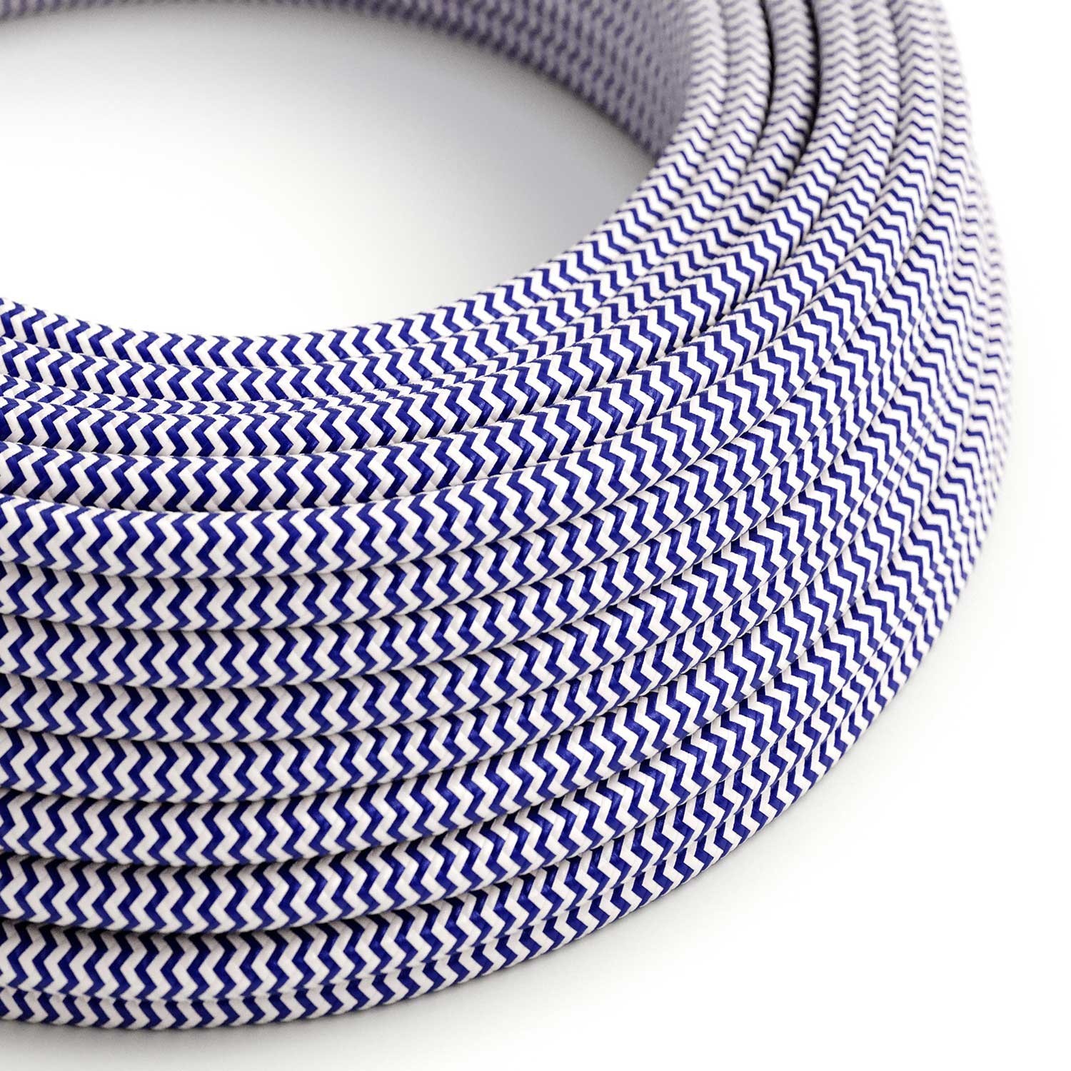Cable eléctrico redondo en bobina de 45.72 mts (150 pies) RZ12 Efecto Seda ZigZag Azul - Homologado UL