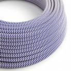 Cable eléctrico redondo en bobina de 45.72 mts (150 pies) RZ12 Efecto Seda ZigZag Azul - Homologado UL