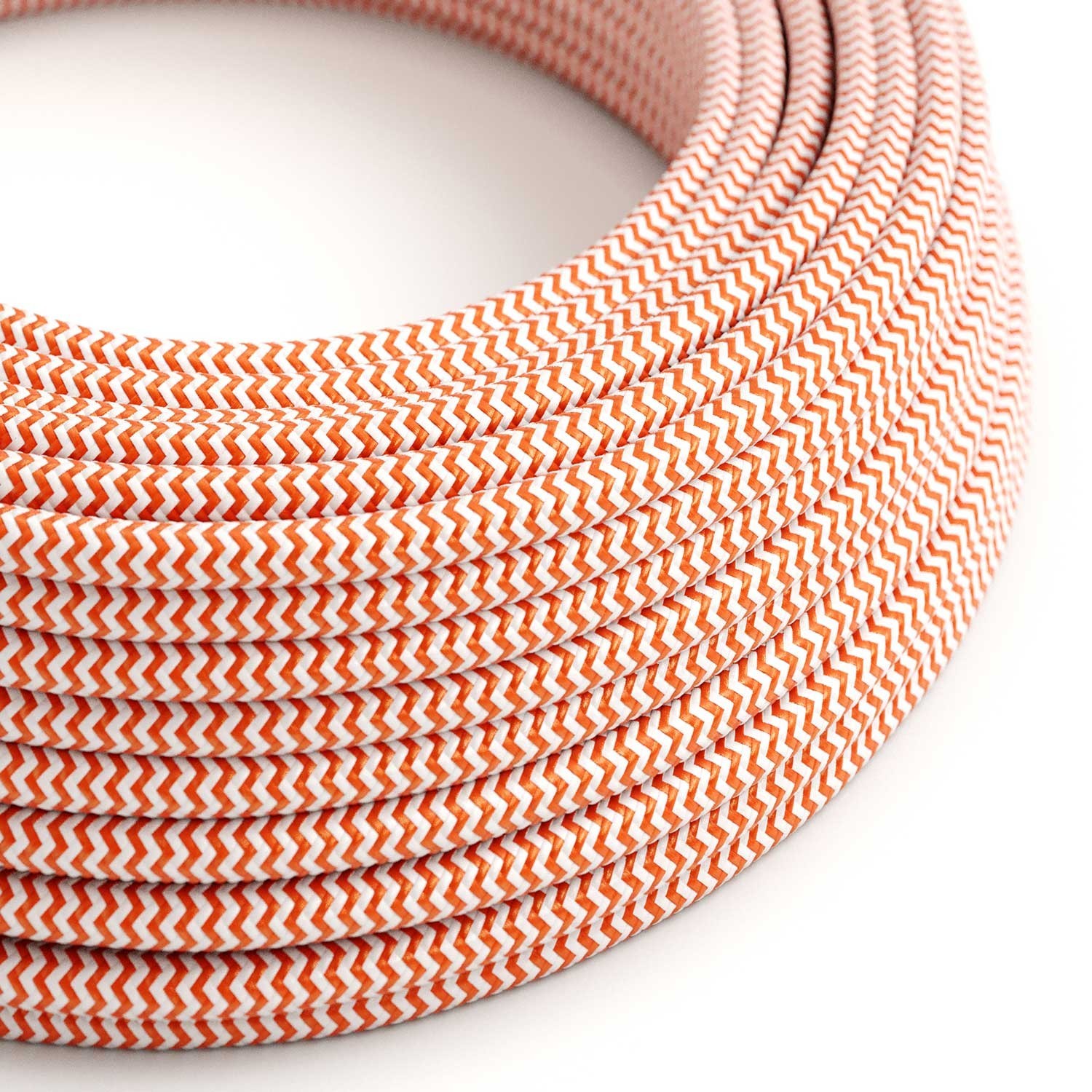 Cable eléctrico redondo en bobina de 45.72 mts (150 pies) RZ15 Efecto Seda ZigZag Naranja - Homologado UL