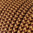 Cable eléctrico redondo en bobina de 45.72 mts (150 pies) RZ23 Efecto Seda ZigZag Dorado y Burdeos - Homologado UL