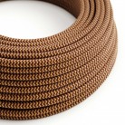 Cable eléctrico redondo en bobina de 45.72 mts (150 pies) RZ23 Efecto Seda ZigZag Dorado y Burdeos - Homologado UL