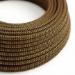 Round Electric Cable 150 ft (45,72 m) coil RZ24 ZigZag Gold and Black Rayon - UL listed