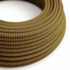 Cable eléctrico redondo en bobina de 45.72 mts (150 pies) RZ27 Algodón ZigZag Miel Dorado y Antracita - Homologado UL