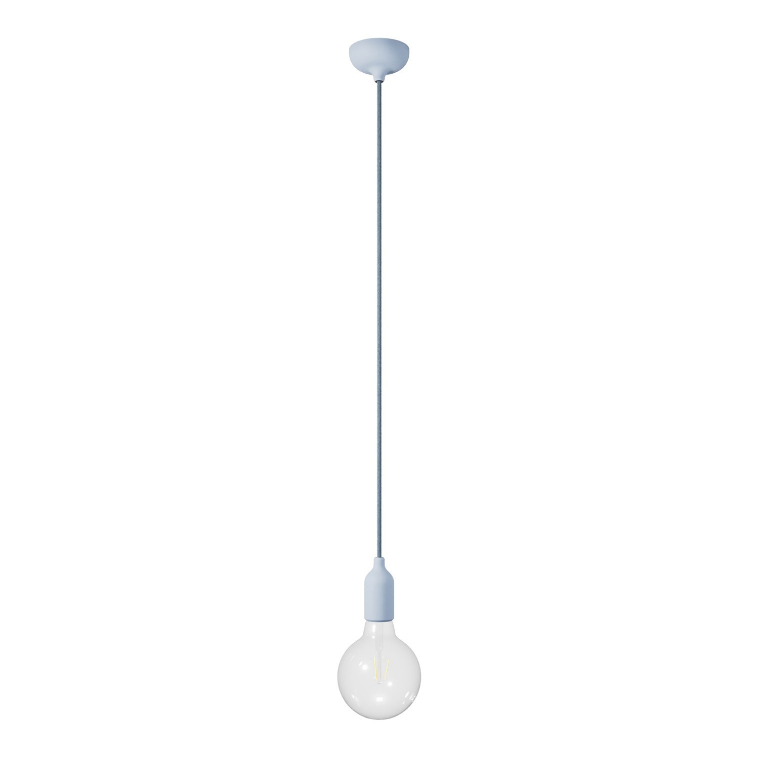Colourful silicone suspension lamp with fabric cable