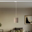 Lámpara de suspensión para carril con cable textil y pantalla Cilindro de rafia