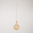 Track pendant lamp with wooden lamp holder