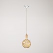 Track pendant lamp with wooden lamp holder