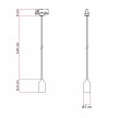 Track pendant lamp with wooden lamp holder
