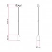 Track pendant lamp with wooden lamp holder