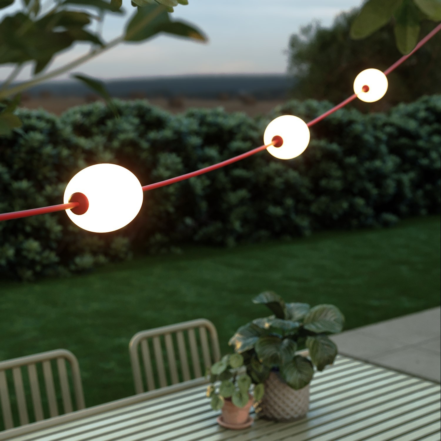 3-light Outdoor String Light IP67 - Marina3
