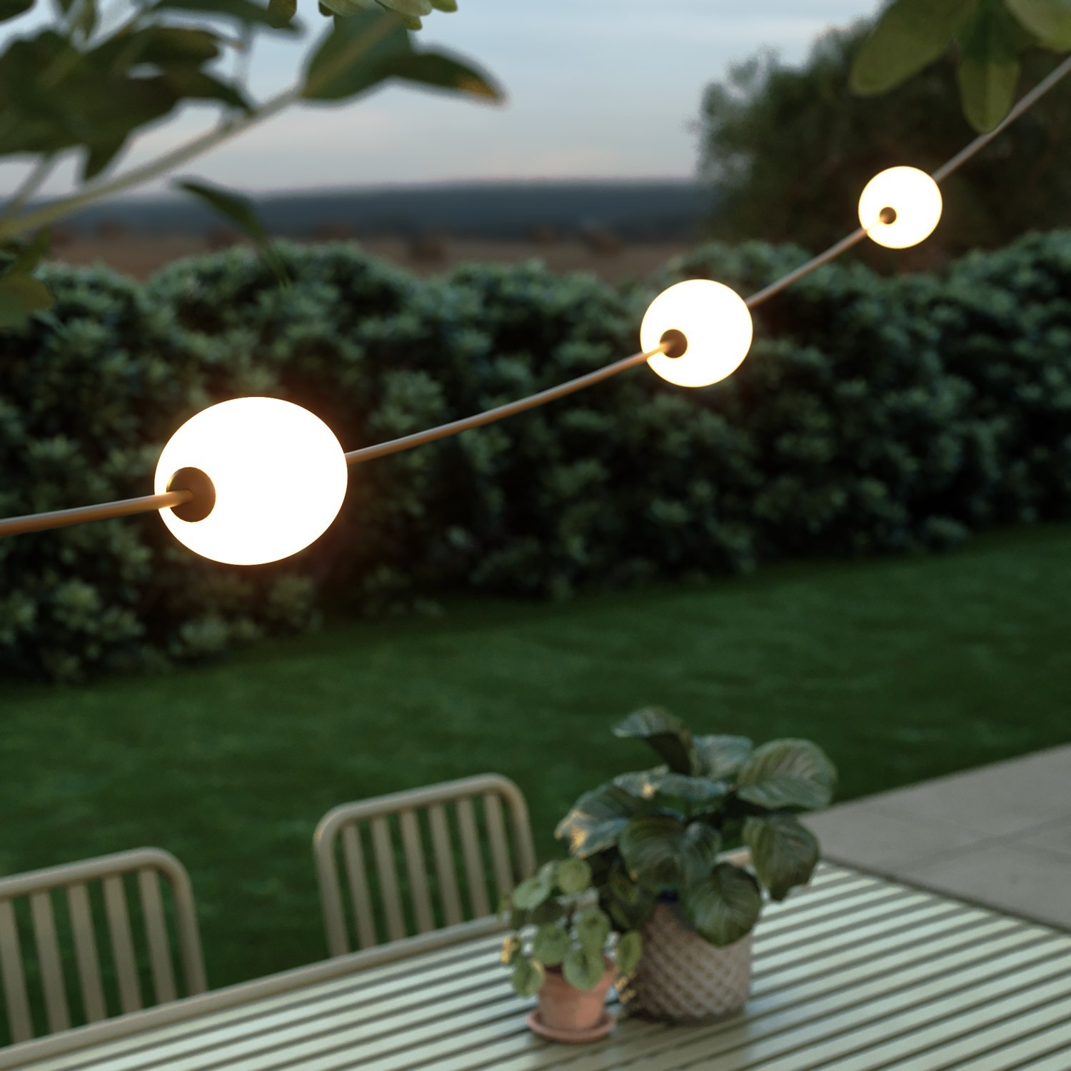 3-light Outdoor String Light IP67 - Marina3