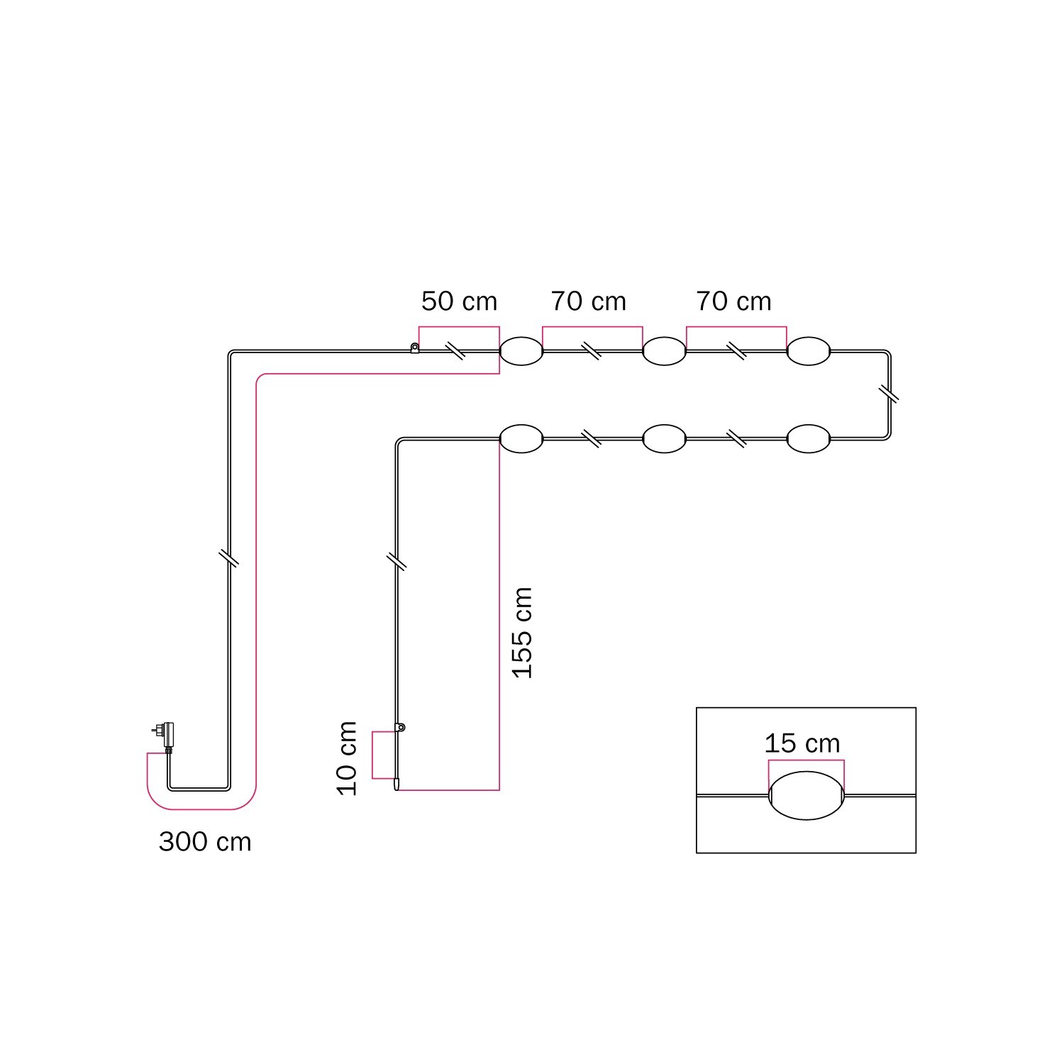 6-light Outdoor String Light IP67 - Marina6